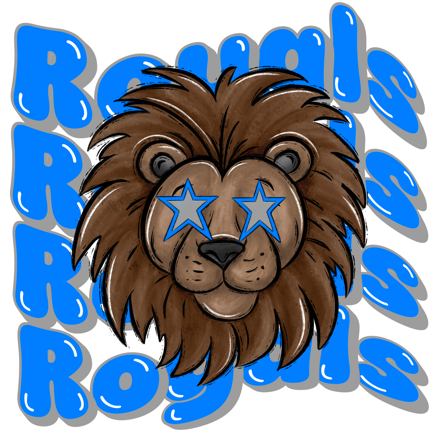 Wavy Lions Blue PNG