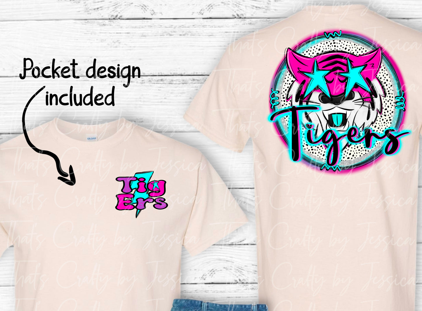 Tigers Preppy Neon PNG