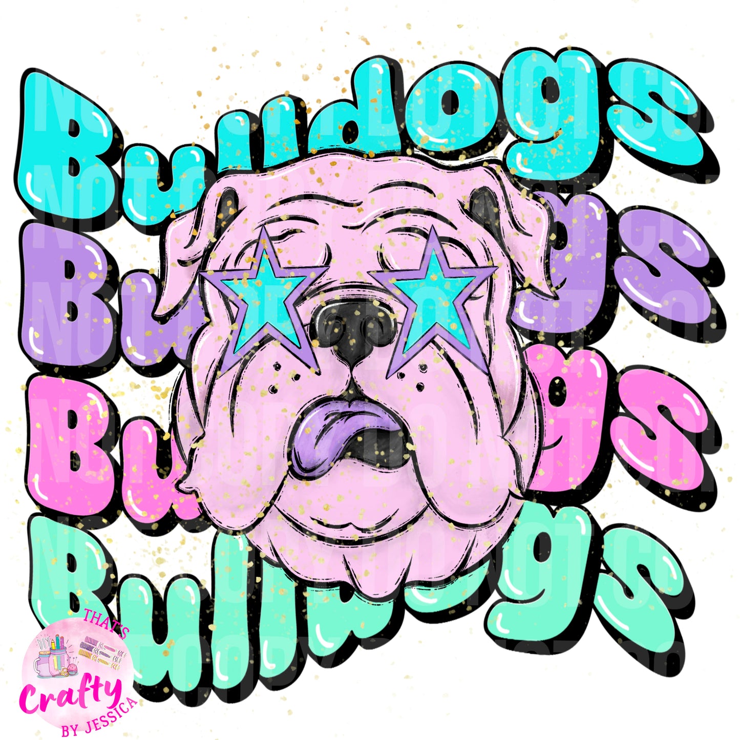 Preppy Wavy Bulldogs PNG