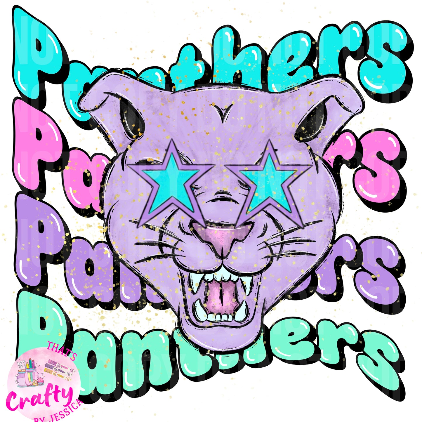 Preppy Wavy Panthers PNG