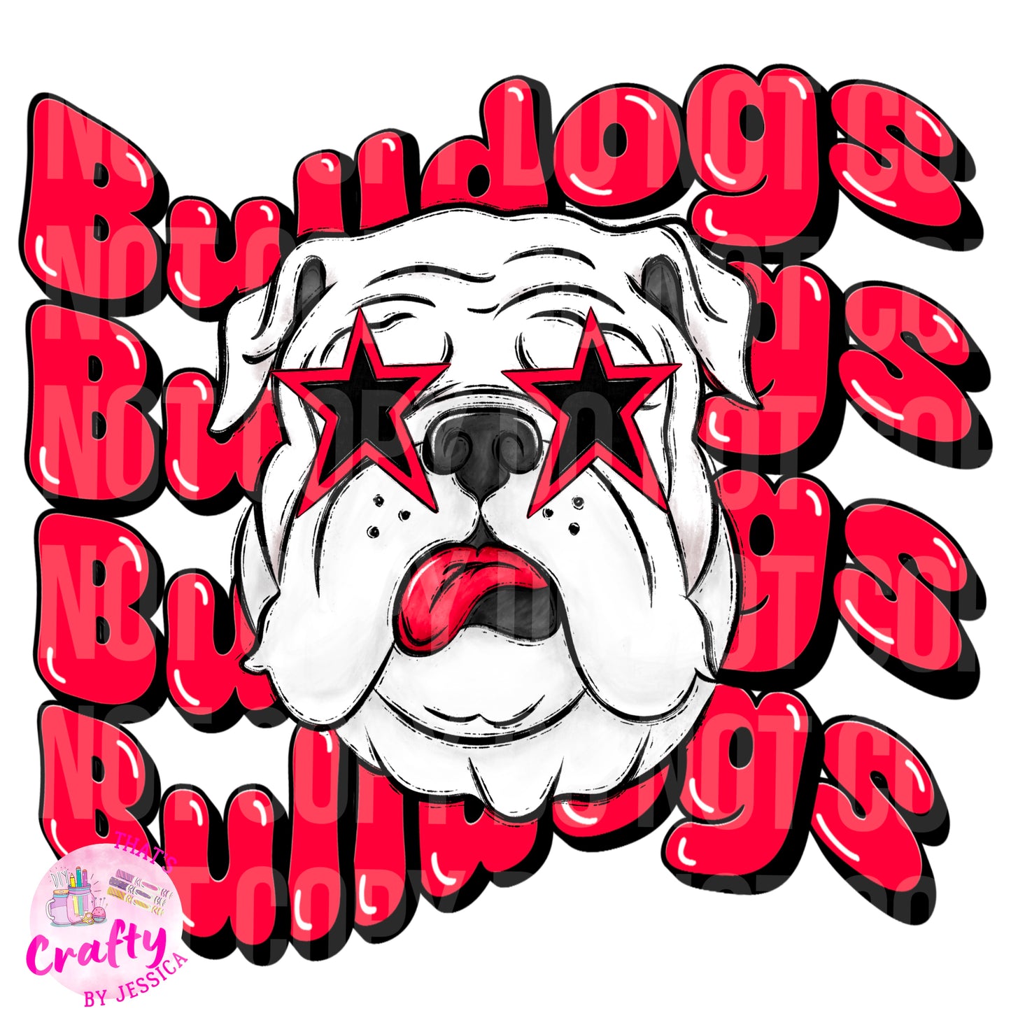 Wavy Bulldogs Red/Black PNG