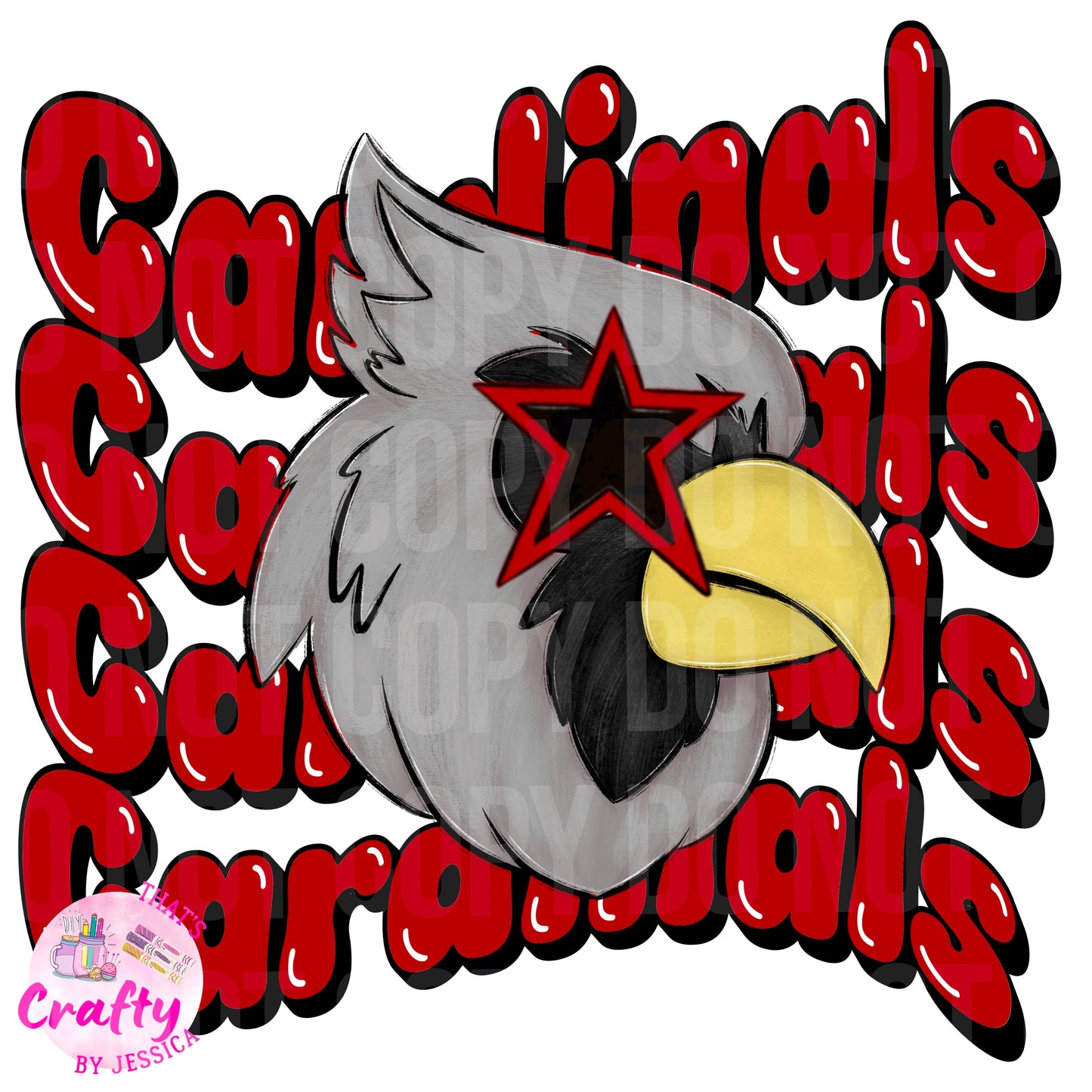 Wavy Cardinals Red/Black PNG
