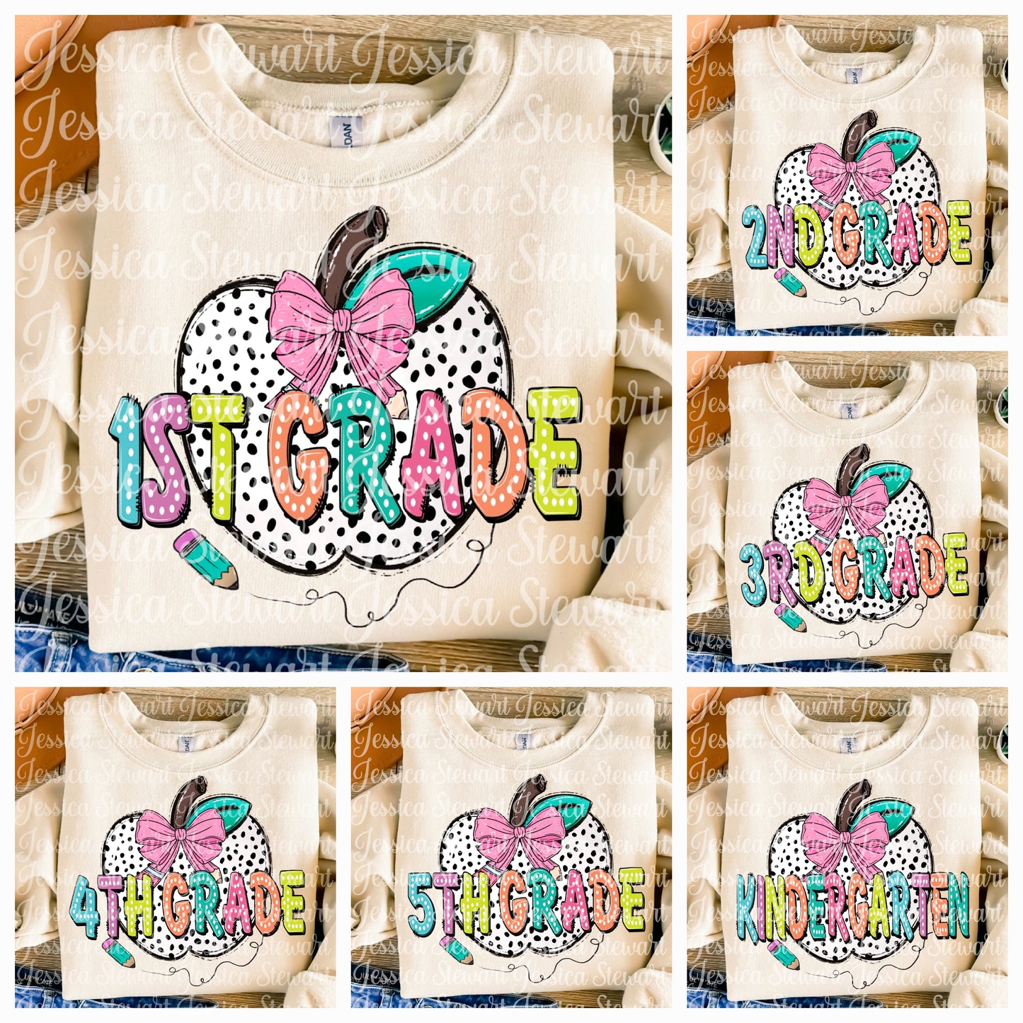 Apple dalmatian School names bundle png