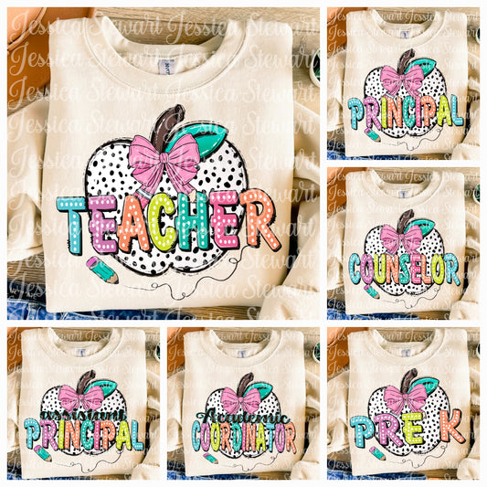 Apple dalmatian School names bundle png