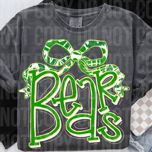 Bears green bow name png