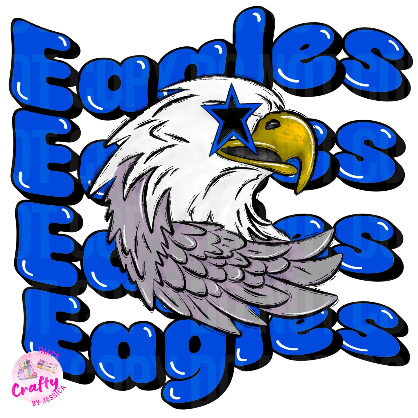 Wavy Eagles Blue PNG