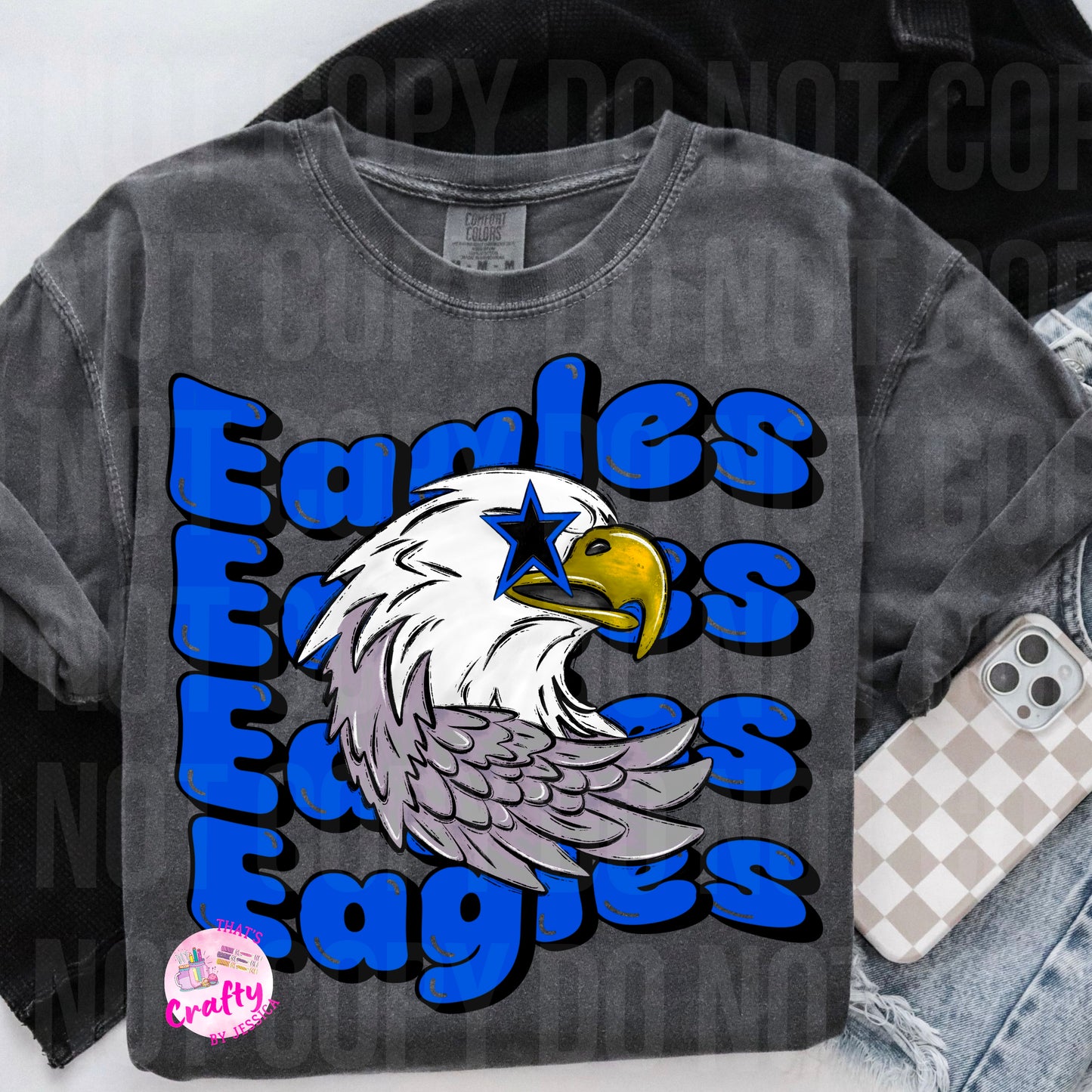 Wavy Eagles Blue PNG