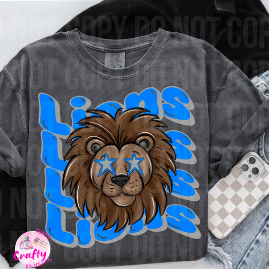 Wavy Lions Blue PNG