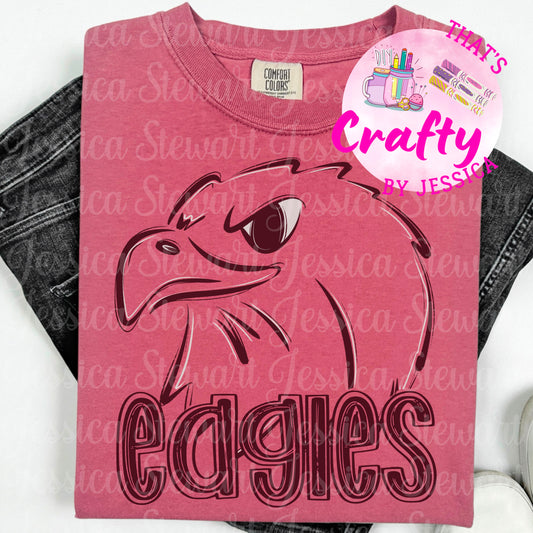 Eagles brick chili maroon outline mascot png