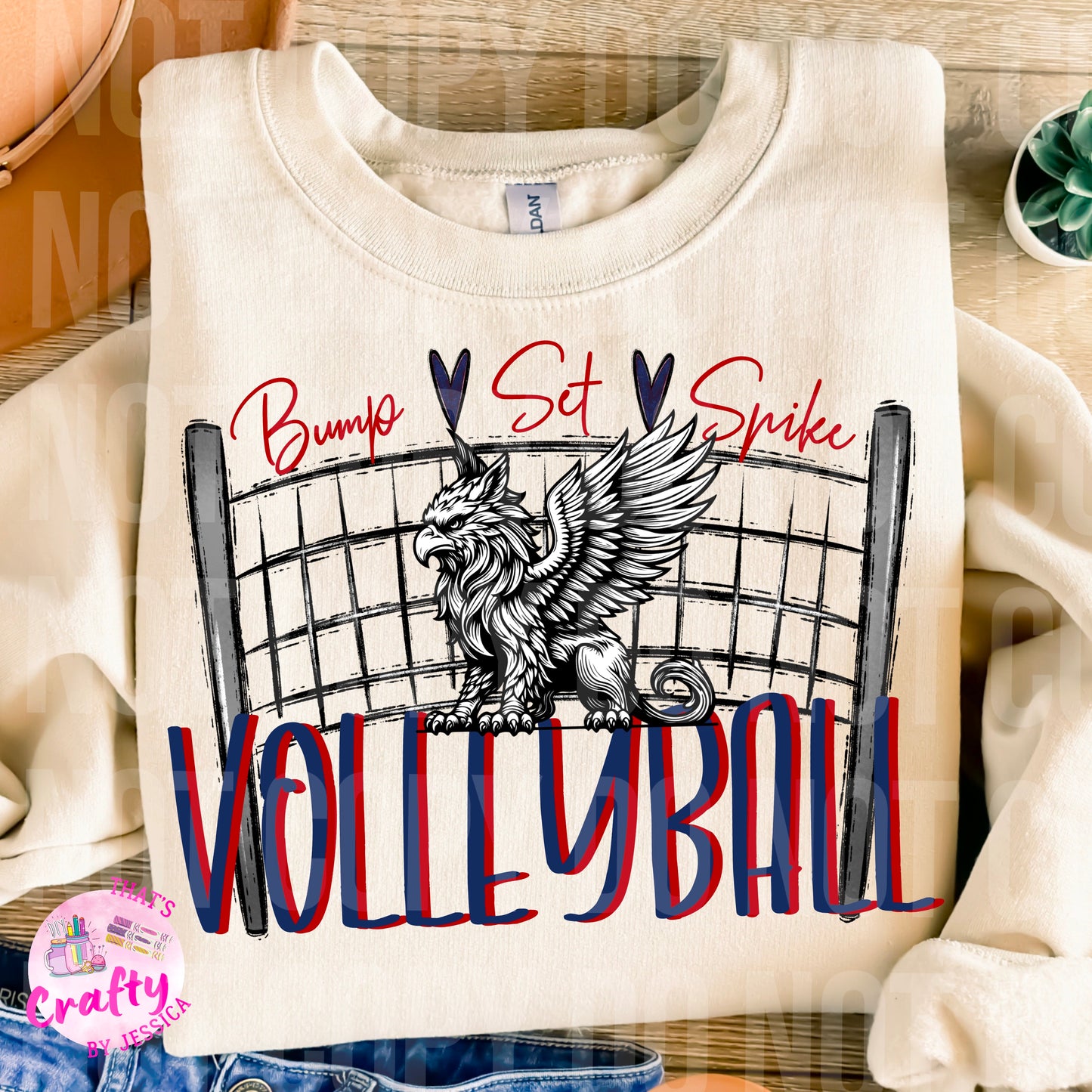 Volleyball Griffins Red Black PNG