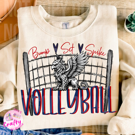 Volleyball Griffins Red Black PNG
