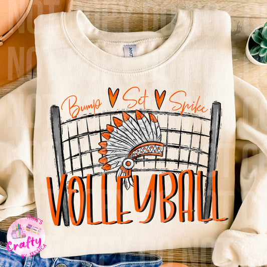 Volleyball Warriors Orange Black PNG