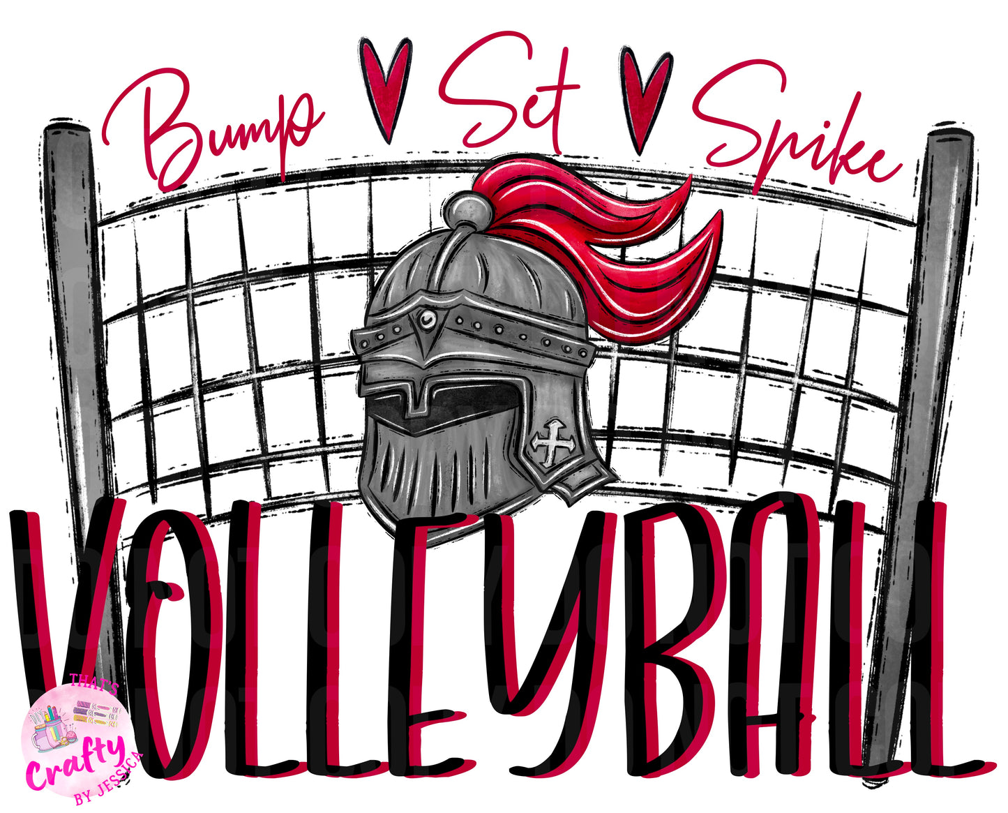 Volleyball Knights Red Black PNG