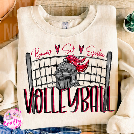 Volleyball Knights Red Black PNG