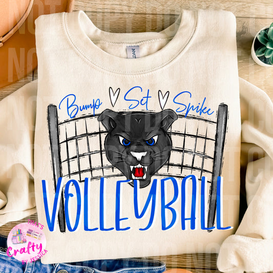 Volleyball Panthers Blue White PNG