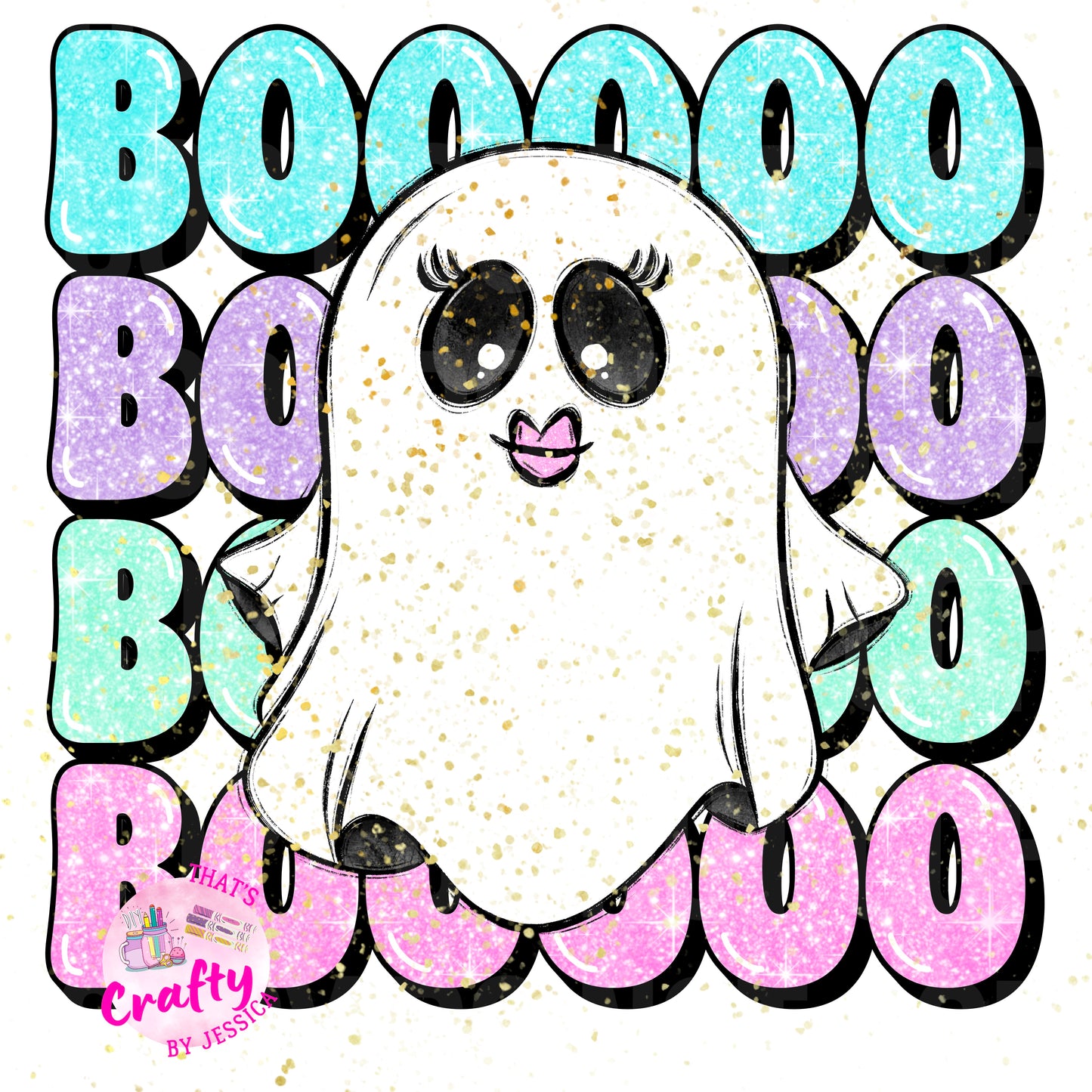 Preppy Boo Ghost Halloween PNG