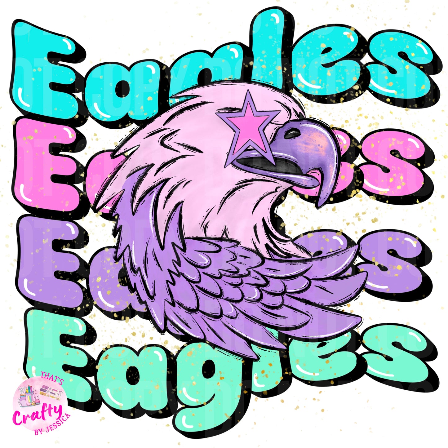 Preppy Wavy Eagles PNG