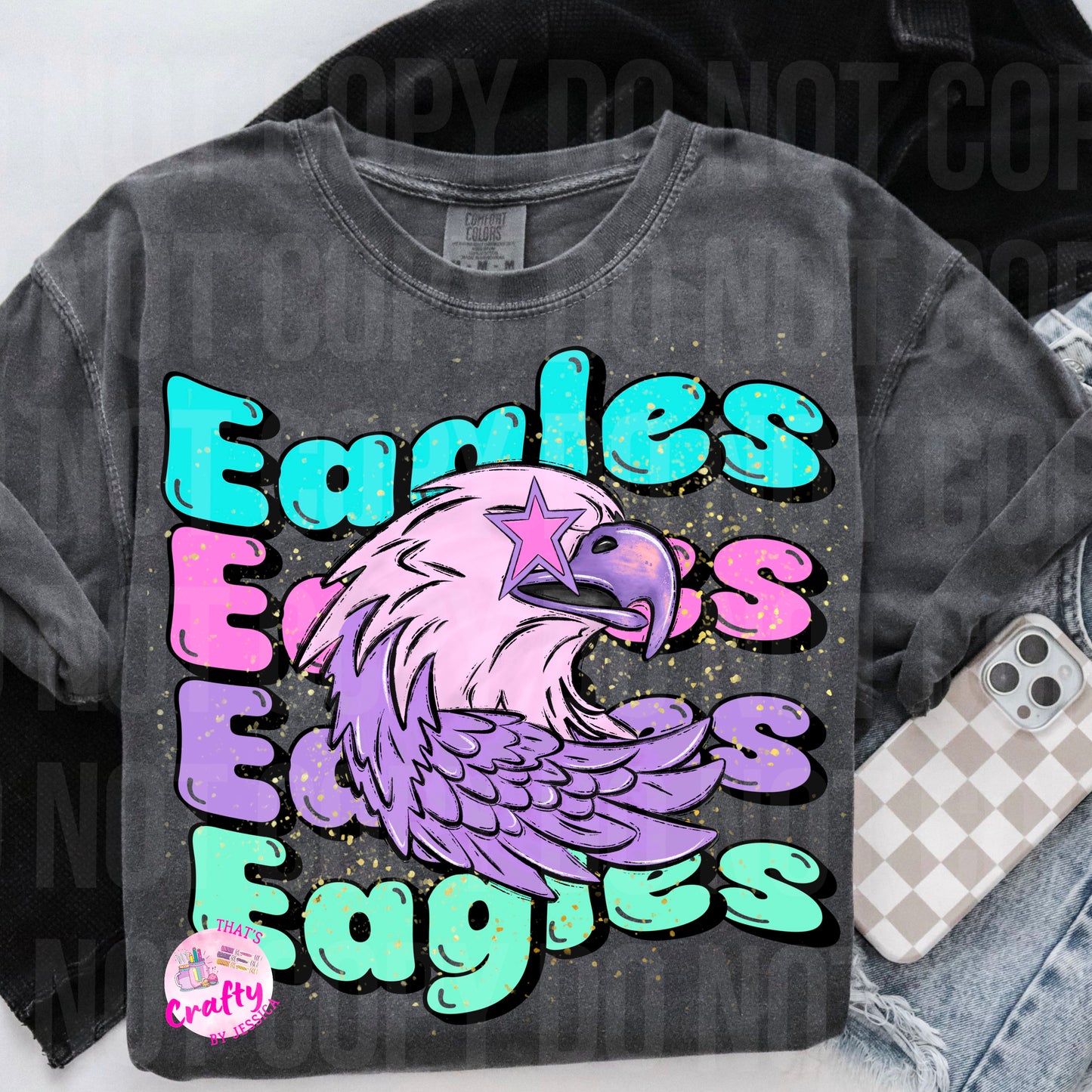 Preppy Wavy Eagles PNG