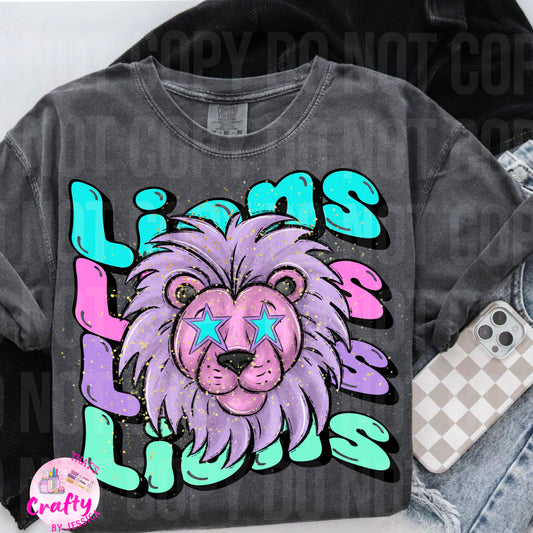 Preppy Wavy Lions PNG