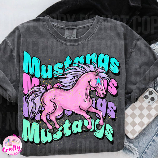 Preppy Wavy Mustangs PNG