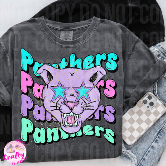 Preppy Wavy Panthers PNG