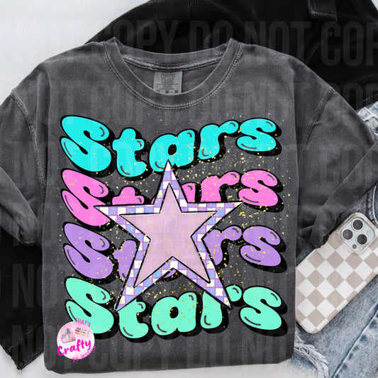 Preppy Wavy Stars PNG