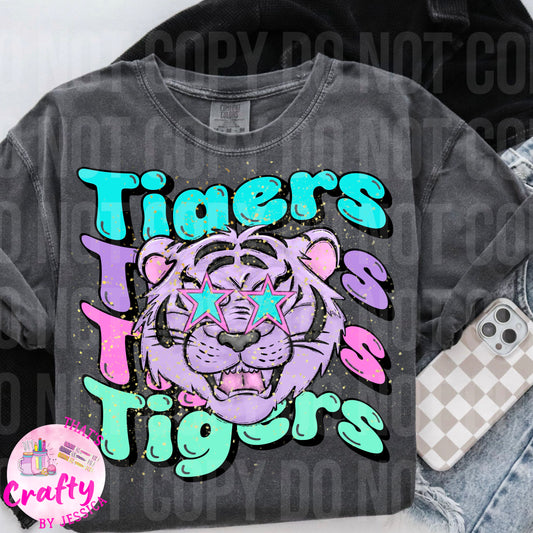 Preppy Wavy Tigers PNG