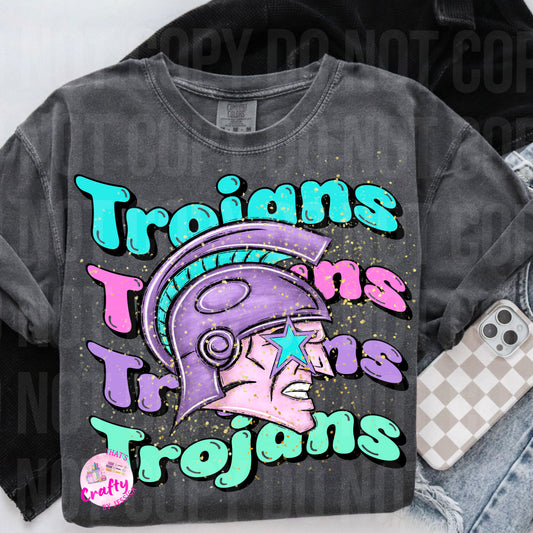 Preppy Wavy Trojans PNG