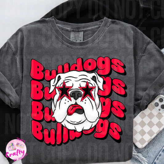 Wavy Bulldogs Red/Black PNG