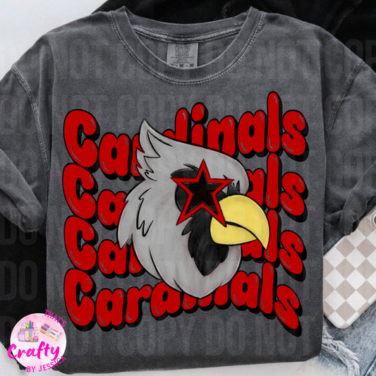 Wavy Cardinals Red/Black PNG