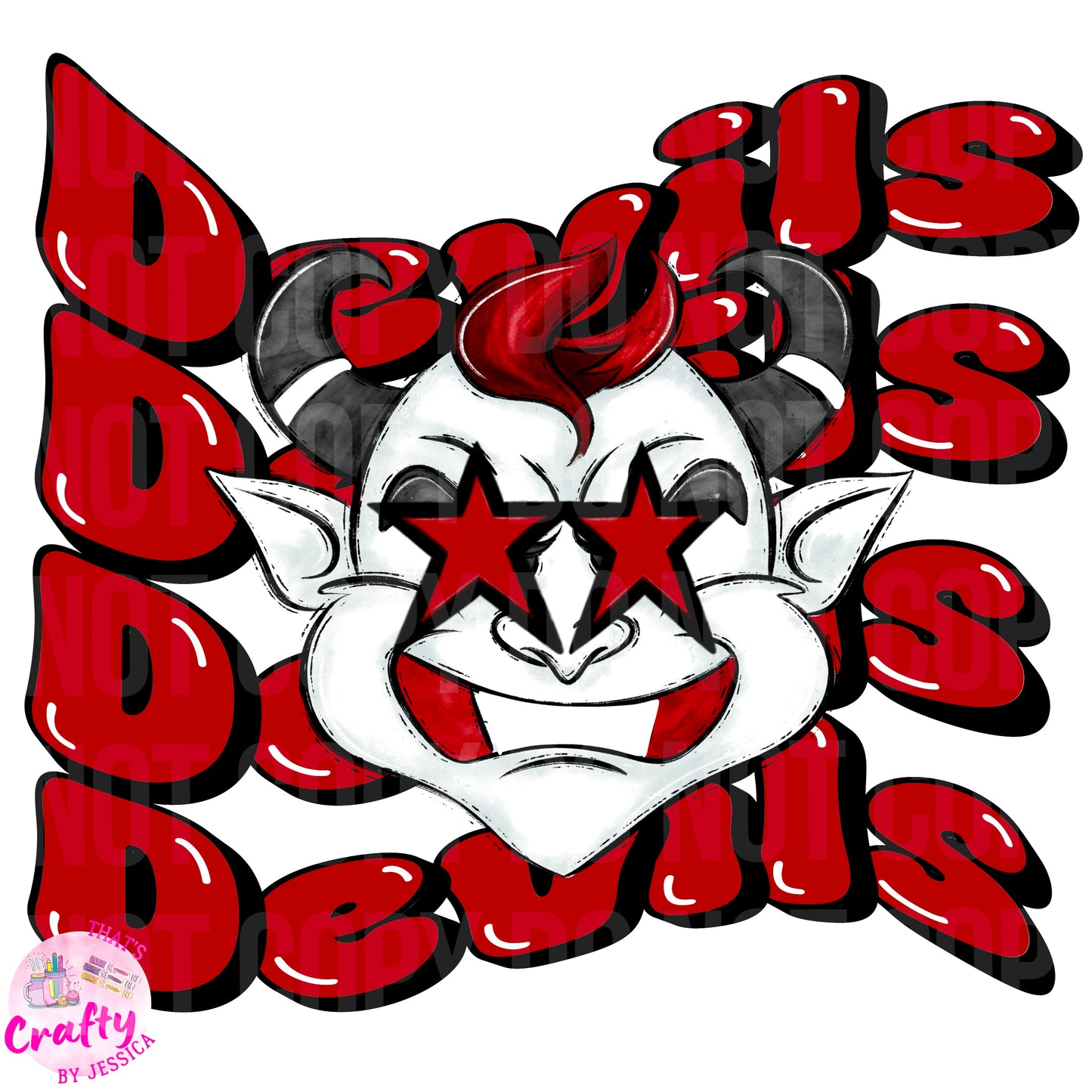 Wavy Devils Red PNG