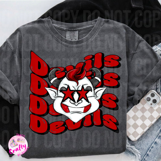 Wavy Devils Red PNG