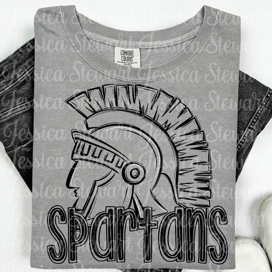 Monochrome mascot outlines digital design